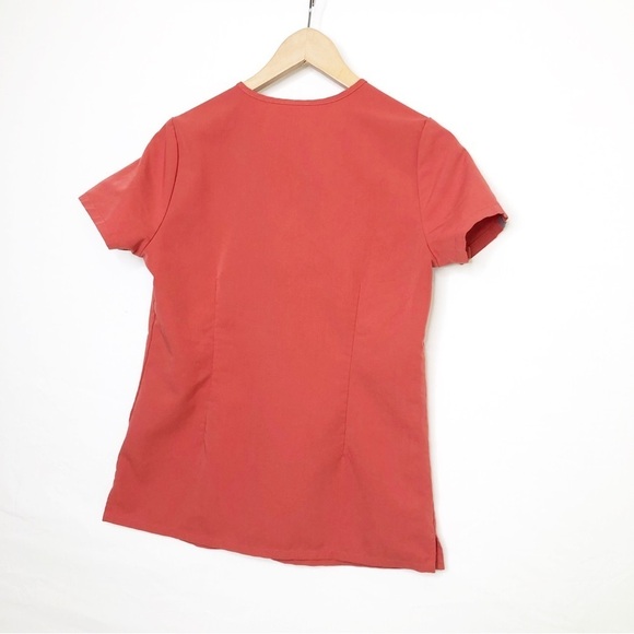 Figs technical collection, orange V-neck tunic top - Picture 6 of 9